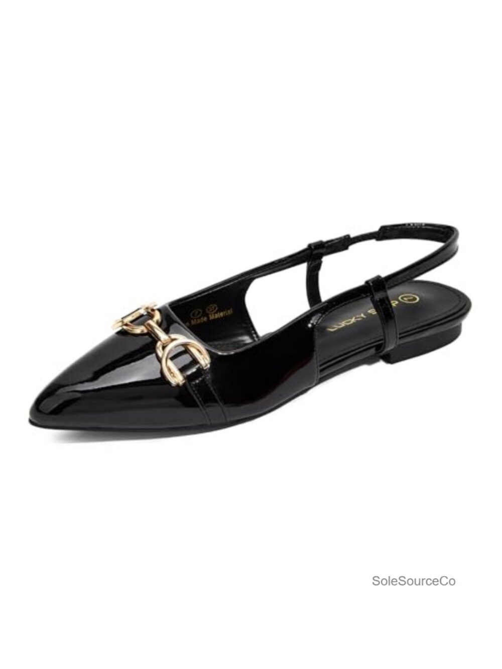 Women's Slingback Flats Pointed Toe PU Leather Ballet Mules Non-Slip